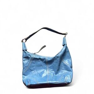 ON HOLD Blue Leather Shoulder Bag